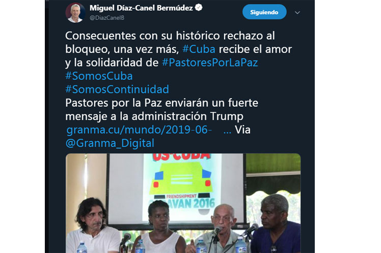 Cuba recibe el amor de Pastores por la Paz, afirma Díaz-Canel Cuba recibe el amor de Pastores por la Paz, afirma Díaz-Canel