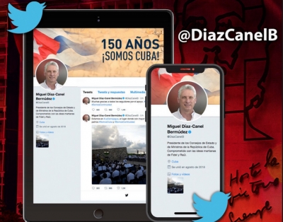 Perfil del presidente cubano Miguel Díaz-Canel Bermúdez en twitter.