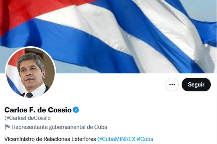 viceministro de Relaciones Exteriores de Cuba Carlos Fernández de Cossío