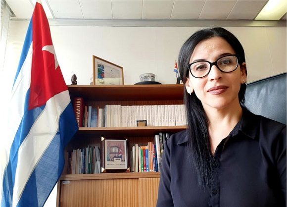 Delegada permanente de Cuba ante la Unesco, Yahima Esquivel. Foto: Prensa Latina.