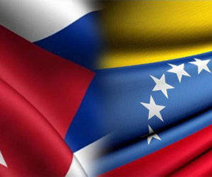 Banderas de Cuba y Venezuela