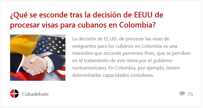 ¿Qué se esconde tras la decisión de EEUU de procesar visas para cubanos en Colombia? 