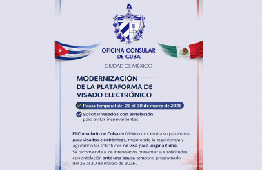 Consulado de Cuba en México moderniza visado electrónico